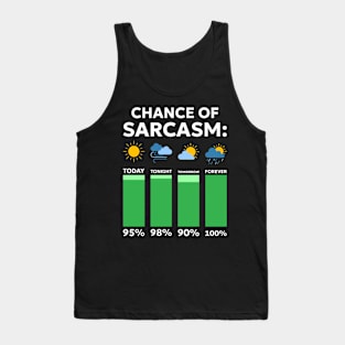 Funny Saying Chance Of Sarcasm Weather Forecast Sarcastic Humor Tank Top